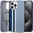 Puzdro pre iPhone 15 Pro, Carbon Fiber MagSafe, modré