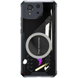 Puzdro pre ASUS ROG Phone 8 Pro, s magnetickým štítkom, transparentné / čierne