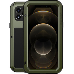 Love Mei Obal na mobil pre iPhone 12 Pro, armored with glass, zelený