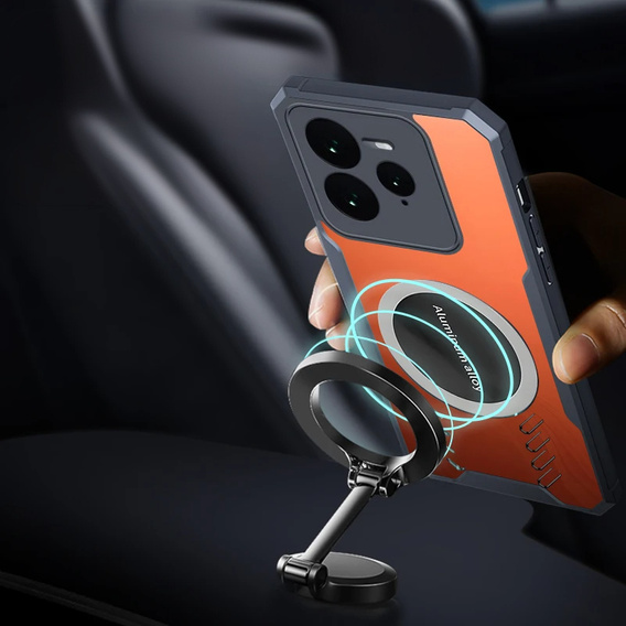 Puzdro pre Realme GT 7 Pro, s magnetickým štítkom, transparentné / čierne