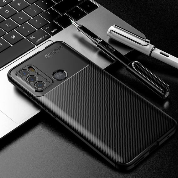 Obal na mobil pre Motorola Moto G60, Carbon Gel, čierne