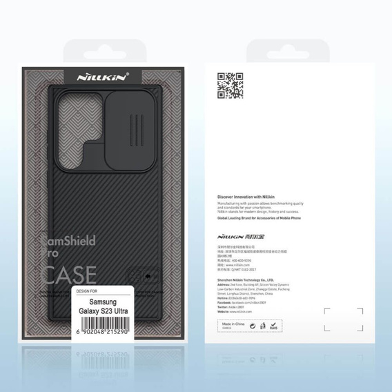 Puzdro pre Samsung Galaxy S23 Ultra, pancierované Nillkin, CamShield Pro, čierne