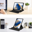 Puzdro s klávesnicou pre Samsung Galaxy Tab A9+, Rotary 360° Leather, čierne