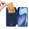 Puzdro Dux Ducis pre iPhone 17, Skin Pro, s chlopňou, s otvorom na kartu, tmavomodré
