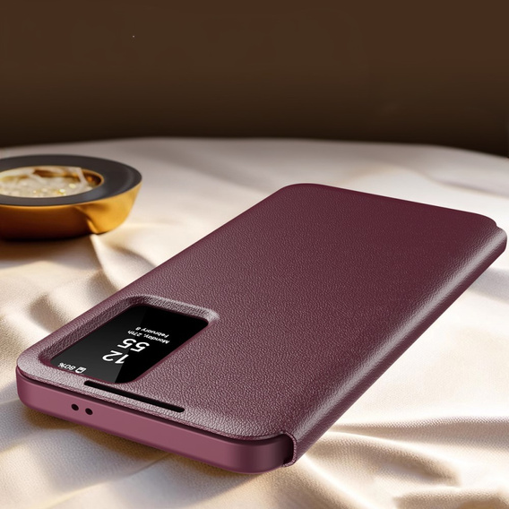 Flipové puzdro pre Samsung Galaxy S25+ Plus, Smart View Wallet, bordové