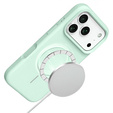 Silikónové puzdro pre iPhone 17 Pro, pre MagSafe, proti nárazom, zelené