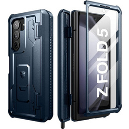 Obrnené puzdro pre Samsung Galaxy Z Fold 5 5G, Dexnor Full Body S-Pen Slot, tmavomodré