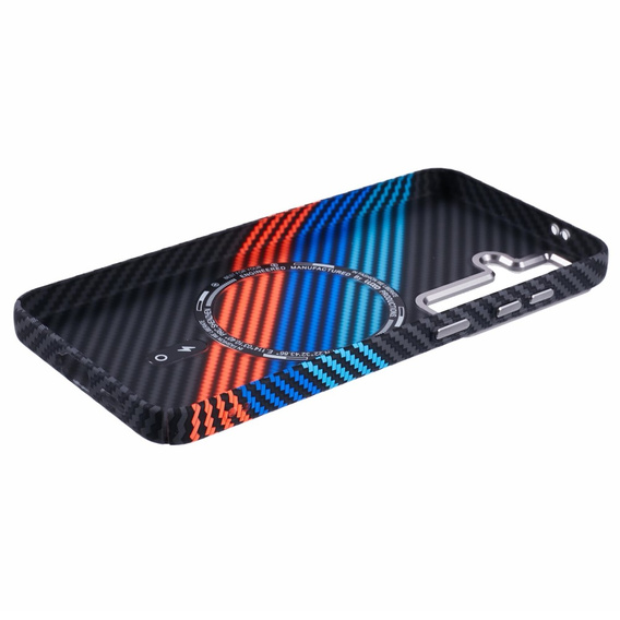 Puzdro pre Samsung Galaxy S25+ Plus, Carbon Fiber MagSafe, tmavomodré