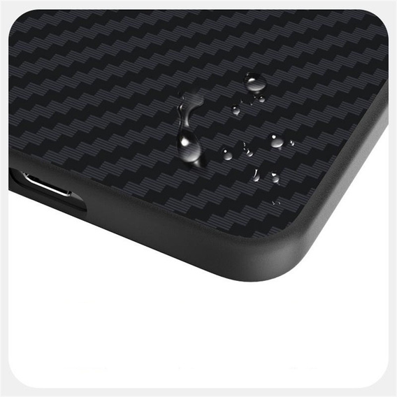 ABEEL puzdro pre Samsung Galaxy S25 Edge, Carbon Fiber, pre MagSafe, čierne