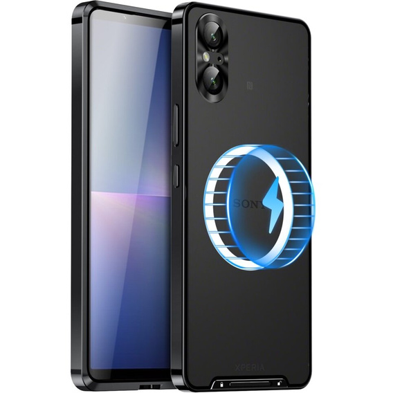 Ochranné puzdro na fotoaparát pre Sony Xperia 5 V, CamShield MagSafe, transparentné / čierne