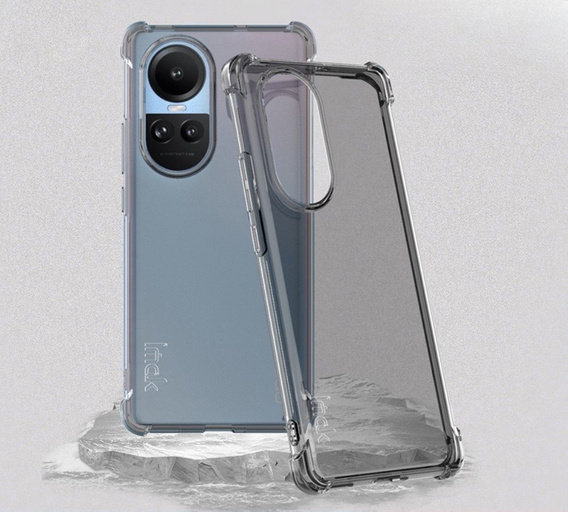 IMAK Obal na mobil pre Oppo Reno 10 / 10 Pro, Dropproof, transparentné / čierne