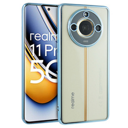 Puzdro pre Realme 11 Pro 5G / Pro+ 5G, Electroplating Frame, transparentné / modré
