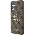 GUESS Obal na mobil pre Samsung Galaxy A55, 4G Big Metal Logo, hnedé