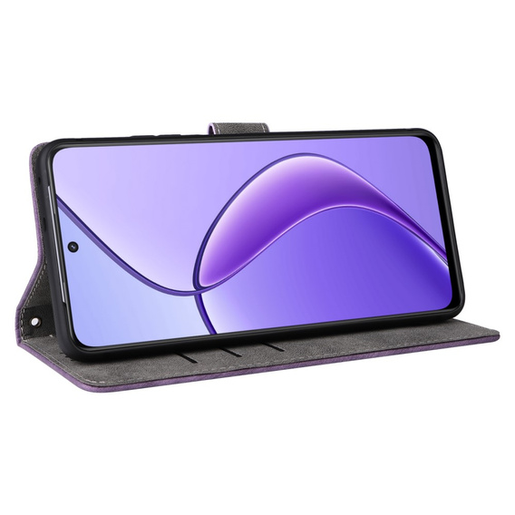 Flipové puzdro pre Realme 12 5G, RFID Wallet, fialové
