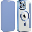 Klapkové puzdro pre iPhone 14 Pro Max, RFID Wallet MagSafe CamShield, modré
