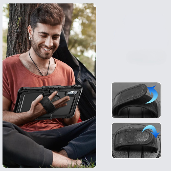 Obrnené puzdro pre Lenovo Tab M11, ochranné 360 so slotom na stylus, čierne