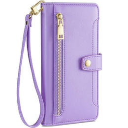 Klapkové puzdro pre Motorola Moto G73 5G, Wallet Zipper Pocket, fialové