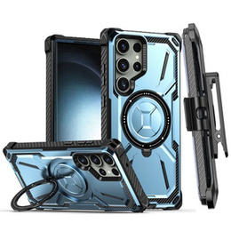 Obal na mobil pre Samsung Galaxy S23 Ultra, Heavy Duty Ring Belt Clip, modré