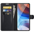 Klapkové puzdro pre Motorola Moto E7 Power / E7i Power, Wallet Litchi Texture, čierne