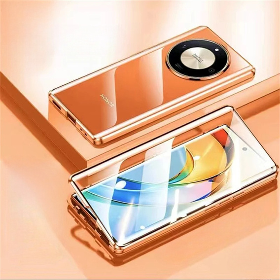 Puzdro pre Honor Magic 7 Lite, Magnetic Dual Glass, oranžové