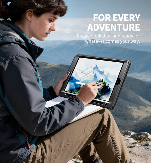 Puzdro Dexnor 360° s remienkom a držiakom na stylus pre iPad 10,2" 2021/2020/2019 (9./8./7. generácia)