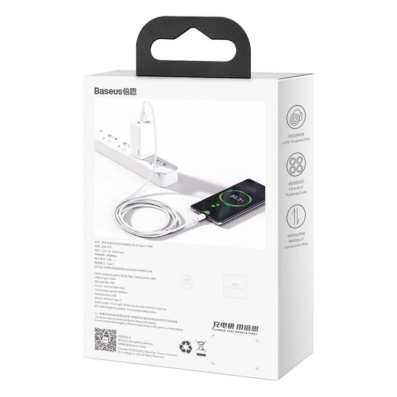 Kábel Baseus Superior USB na USB-C 66 W, 2,0 m, pre zariadenia s USB-C
