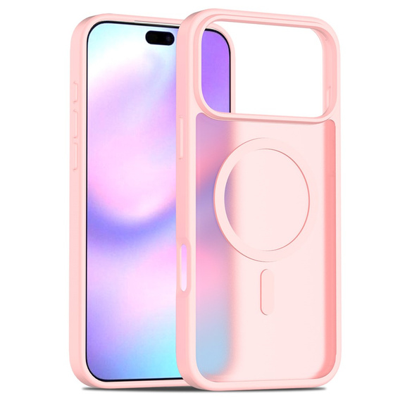 Matné puzdro pre iPhone 17 Pro Max, pre MagSafe, priesvitné ružové