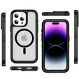 Puzdro s rámom pre iPhone 14 Pro Max, pre MagSafe, transparentné / čierne