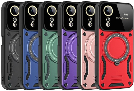 Pancierované puzdro pre Xiaomi Redmi A3, Magnetic Ring, ružové