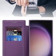 Klapkové puzdro pre Samsung Galaxy S24 Ultra, RFID Wallet MagSafe CamShield, fialové