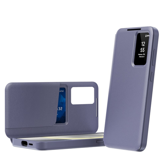 Flipové puzdro pre Samsung Galaxy S24 Ultra, Smart View Wallet, fialové
