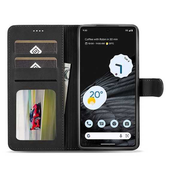Klapkové puzdro pre Google Pixel 7 Pro 5G, LC.IMEEKE, čierne