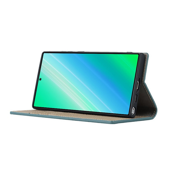 Kožené puzdro pre Samsung Galaxy S23 Plus, ERBORD Grain Leather, modrý