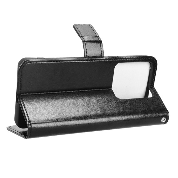 Klapkové puzdro pre Xiaomi Poco M7 Pro 5G, Crazy Horse Wallet, čierne