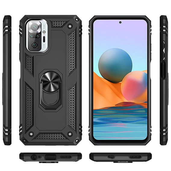 Pancierované obal na mobil pre Xiaomi Redmi Note 10 Pro, Nox Case Ring, čierne
