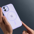 Puzdro pre iPhone 11, pre MagSafe, ERBORD Matt Case, fialový + sklo na displej