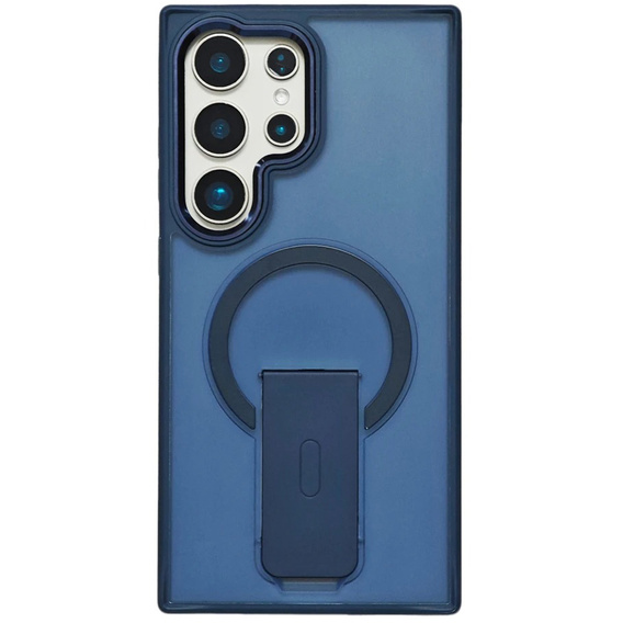 Puzdro pre Samsung Galaxy S25 Ultra, Kickstand Matt Case, pre MagSafe, modré + sklo na displej