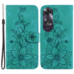 Klapkové puzdro pre Oppo A60, Lily Flower, zelený