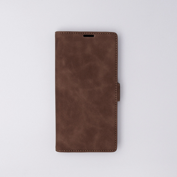 Puzdro pre Samsung Galaxy S23 Ultra, ERBORD Vintage, peňaženka s chlopňou, káva