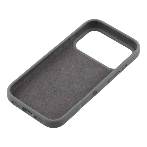 Silikónové puzdro pre iPhone 17 Pro, pre MagSafe, proti nárazom, sivé