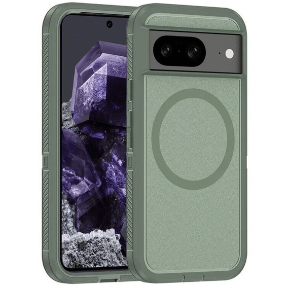 Puzdro s rámom pre Google Pixel 8, pre MagSafe, zelený