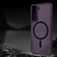 Puzdro pre Samsung Galaxy S21, pre MagSafe, ERBORD Matt Case, tmavo fialová + sklo na displej