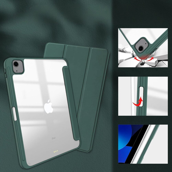 Puzdro pre iPad Air 13" 2025/2024 (7/6 gen.), Smartcase Hybrid, so slotom na stylus, zelený