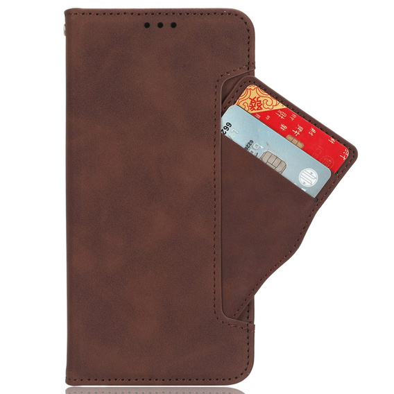 Klapkové puzdro pre Xiaomi Redmi Note 13 Pro 4G / Xiaomi Redmi Note 14S / Xiaomi Poco M6 Pro 4G, Card Slot, hnedé