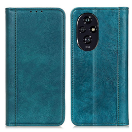 Flipové puzdro pre Honor 200 Pro 5G, Split Leather, zelený