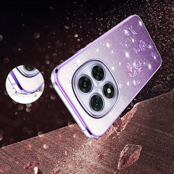 Puzdro Glitter Flower pre Xiaomi Redmi Note 15 5G / Poco M8 5G