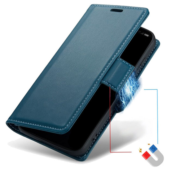 Puzdro pre Samsung Galaxy A36, ERBORD Glossy Litchi, flipová peňaženka, modré