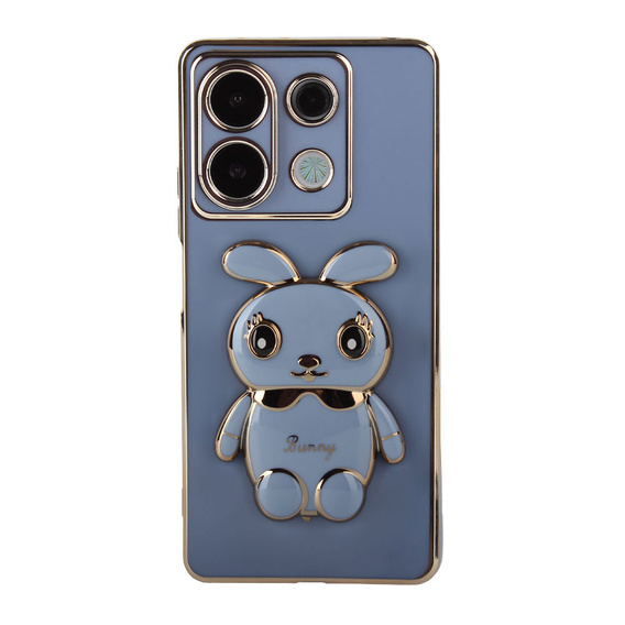 Puzdro pre Xiaomi Redmi Note 13 Pro 5G, Rabbit, modré + tvrdené sklo 9H