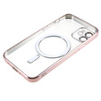 Puzdro pre iPhone 12, Electro MagSafe, ružové + sklo na displej