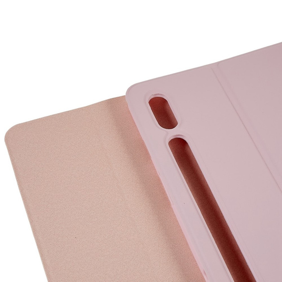 Puzdro + klávesnica Samsung Galaxy Tab S7 T870/T875 / S8, Pen Slot, ružové rose gold